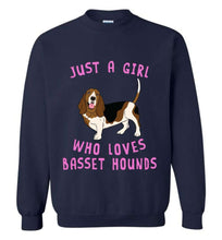 Load image into Gallery viewer, RobustCreative-Just a Girl Who Loves Baby Basset Hounds Sweatshirt Animal Spirit for Dog Lover Adults &amp; Kids
