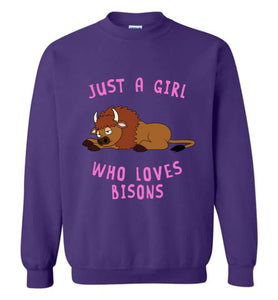 RobustCreative-Just a Girl Who Loves Bisons: Animal Spirit Crewneck Sweatshirt
