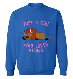 RobustCreative-Just a Girl Who Loves Bisons: Animal Spirit Crewneck Sweatshirt