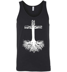 RobustCreative-Root your Faith in Jesus Christ Tank Top Bible crucifixion corss Black