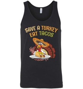 RobustCreative-Funny Thanksgiving Tank Top Save Turkey Eat Tacos Vegetarian Black