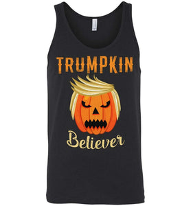 RobustCreative-Trumpkin Believer Pumpkin Spice Trump Halloween Party Tank Top pumpkin with funny hair Black