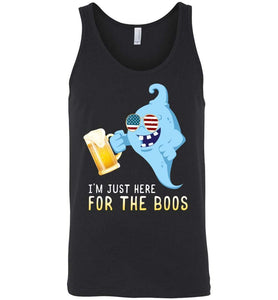 RobustCreative-I'm Just Here for the Boos Ghost American Flag Glasses Halloween Tank Top Funny Boo Party Outfit Black