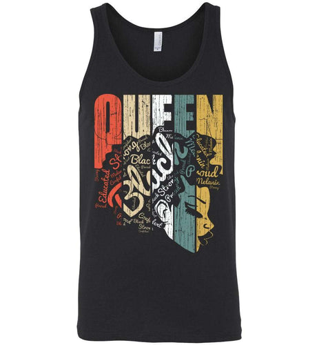 RobustCreative-Queen Tank Top Strong Black Woman Hair Natural Afro Educated Melanin Rich Skin Black