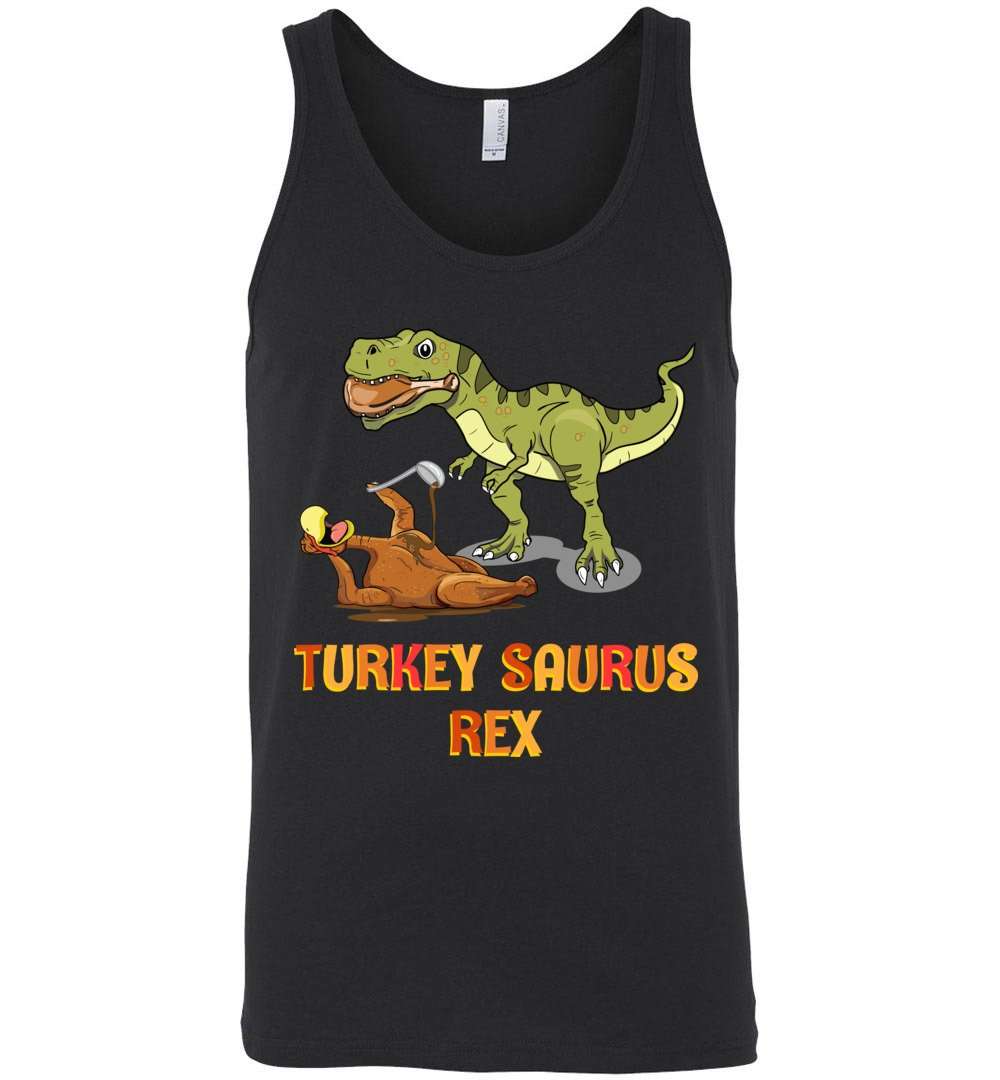 RobustCreative-Funny Thanksgiving Tank Top T-Rex Dinosaur Turkey Turkeysauruks Rex Black