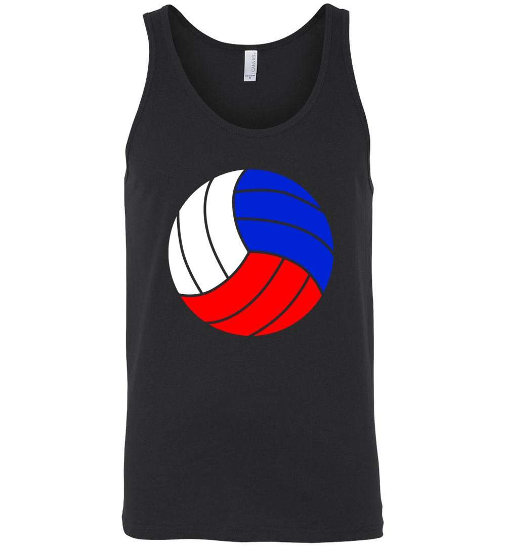 RobustCreative-Volleyball Russia Flag Tank Top gift for Player Words Terms Vocabulary Black