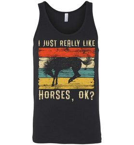 RobustCreative-Horse Girl Retro Tank Top I Just Really Like Riding Vintage Racing Lover Black