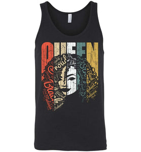 RobustCreative-Queen Tank Top Strong Black Woman Afro Natural Hair Afro Educated Melanin Rich Skin Black
