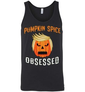 RobustCreative-Trumpkin Pumpkin Spice Obsessed Trump Halloween Party Tank Top pumpkin with funny hair Black