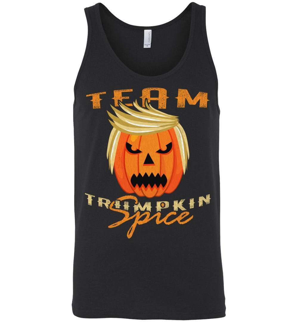 RobustCreative-Trumpkin Spice Team Trump Haloween Party Tank Top pumpkin with funny hair Black