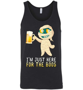 RobustCreative-I'm Just Here for the Boos Mummy Halloween Tank Top Funny Boo Party Outfit Black