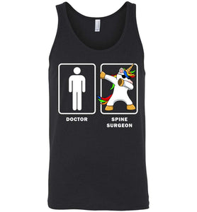 RobustCreative-Spine Surgeon VS Doctor Dabbing Unicorn Tank Top Medical Black