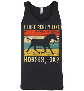 RobustCreative-Horse Girl Vintage Tank Top I Just Really Like Riding Retro Racing Lover Black