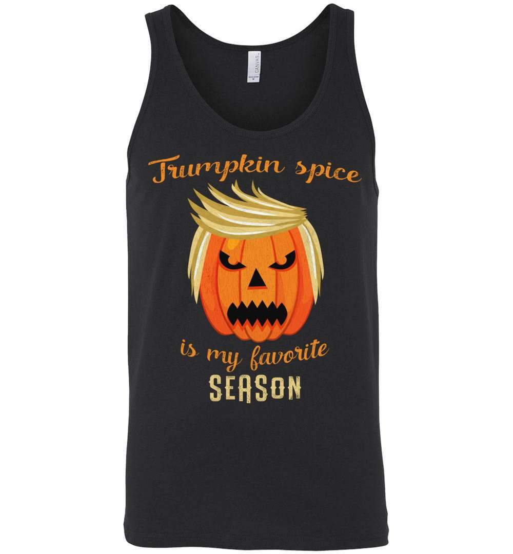 RobustCreative-Trumpkin Pumpkin Spice Favorite Season Trump Halloween Party Tank Top pumpkin with funny hair Black