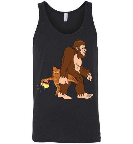 RobustCreative-Bigfoot Turkey Tank Top Thanksgiving Let's Get Busted Gobble Til You Wobble Cranberry Black