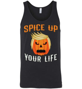 RobustCreative-Trumpkin Pumpkin Spice Up Your Life Trump Halloween Party Tank Top pumpkin with funny hair Black