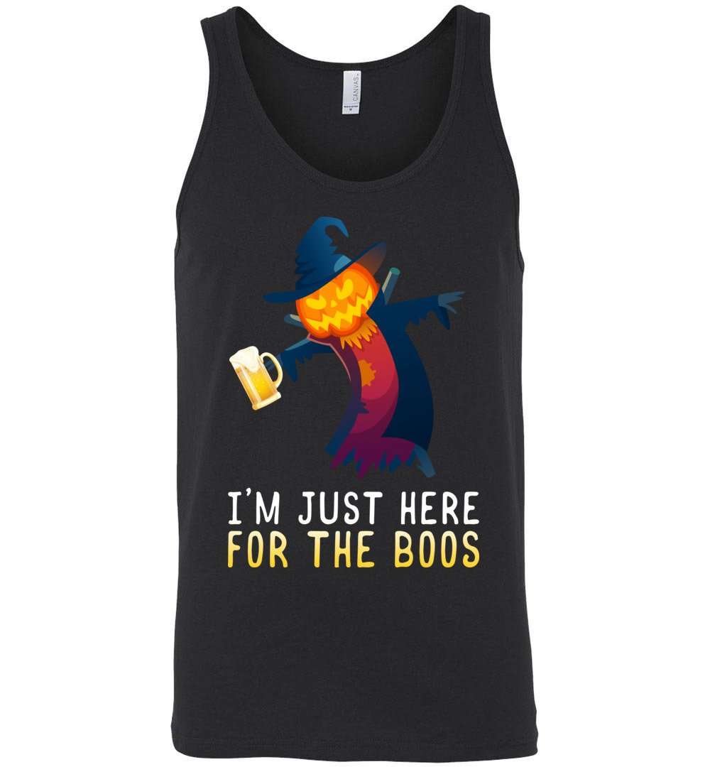 RobustCreative-I'm Just Here for the Boos Pumpkin Halloween Tank Top Funny Boo Party Outfit Black