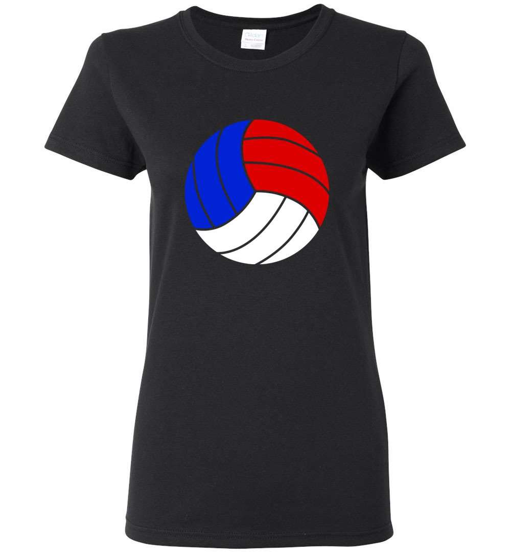 RobustCreative-Volleyball France Flag Womens T-shirt gift for Player Words Terms Vocabulary Black