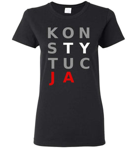 RobustCreative-Polska Konstytucja Womens T-shirt Solidarity Solidarnosc Black