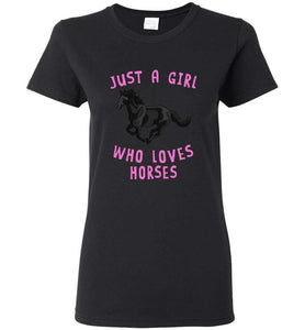 RobustCreative-Just a Girl Who Loves Black Horses: Animal Spirit Women's T-Shirt