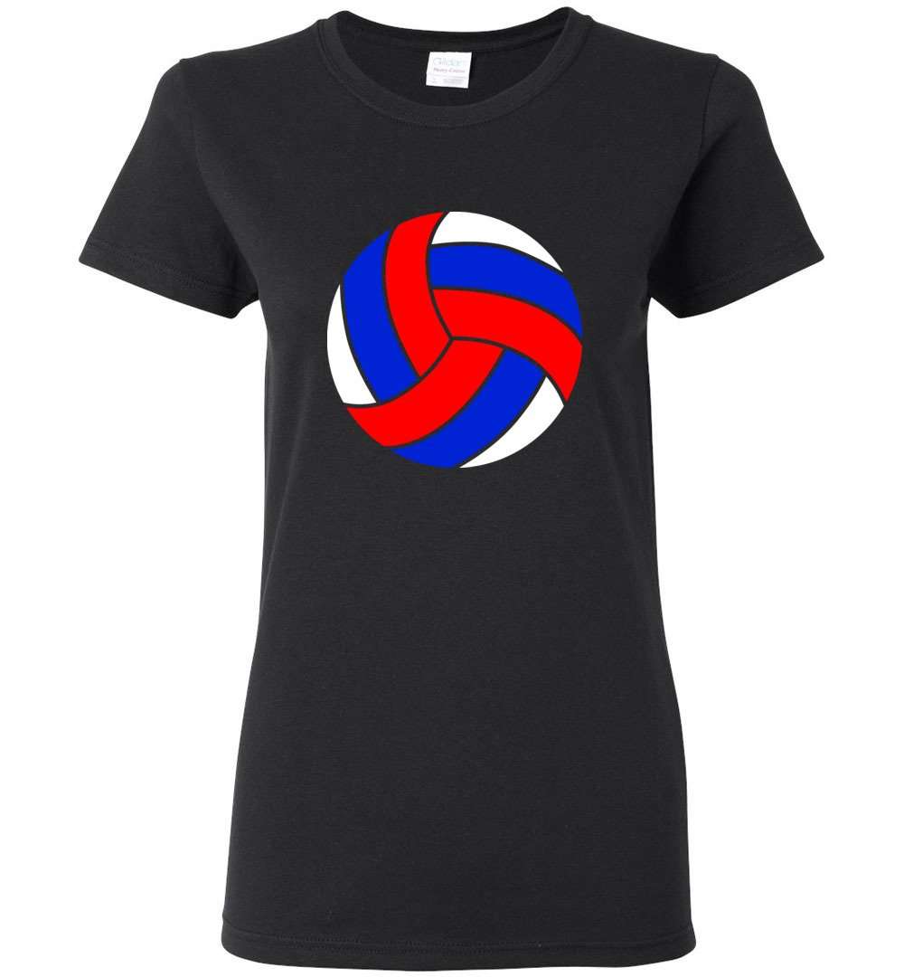 RobustCreative-Volleyball Russia Flag Womens T-shirt gift for Player Words Terms Vocabulary Black