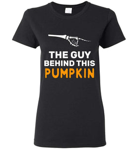 RobustCreative-The Guy Behind The Pumpkin Halloween Mother Womens T-shirt mom of the baby comming Black