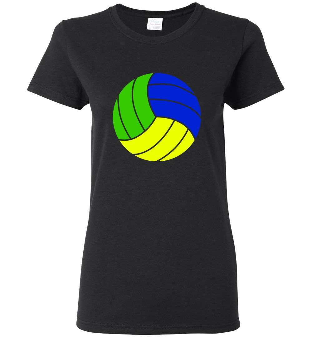 RobustCreative-Volleyball Brazil Flag Womens T-shirt gift for Player Words Terms Vocabulary Black