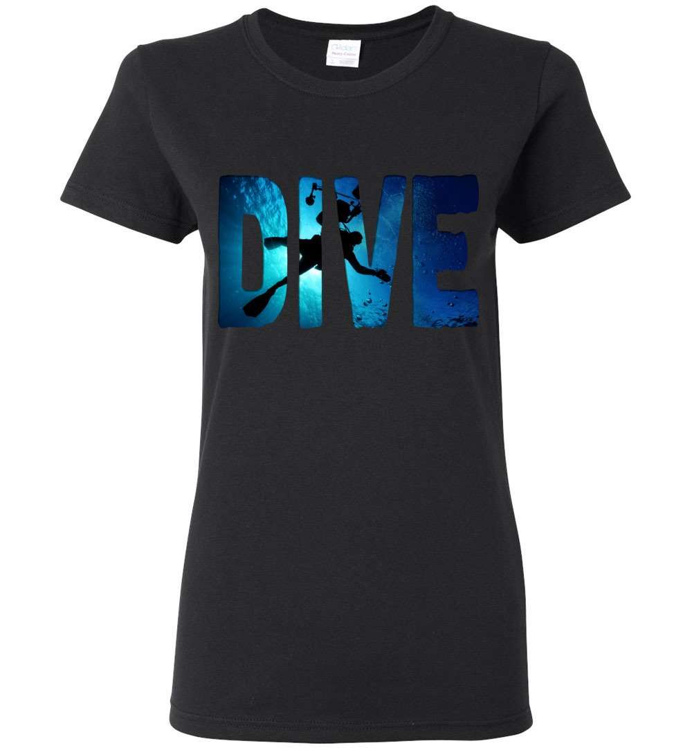 RobustCreative-Scuba Diving Underwater Freedive Black Womens T-shirt