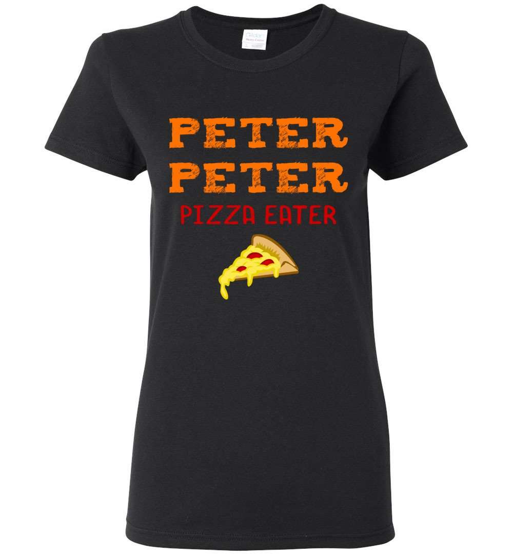 RobustCreative-Peter Peter Pizza Eater Womens T-shirt Halloween Costume Couples Party Black