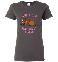 Load image into Gallery viewer, RobustCreative-Just a Girl Who Loves Bisons: Animal Spirit Women&#39;s T-Shirt

