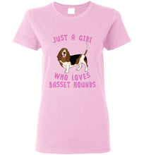 Load image into Gallery viewer, RobustCreative-Just a Girl Who Loves Basset Hounds Ladies Shirt ~ Animal Spirit for Dog Lover Woman
