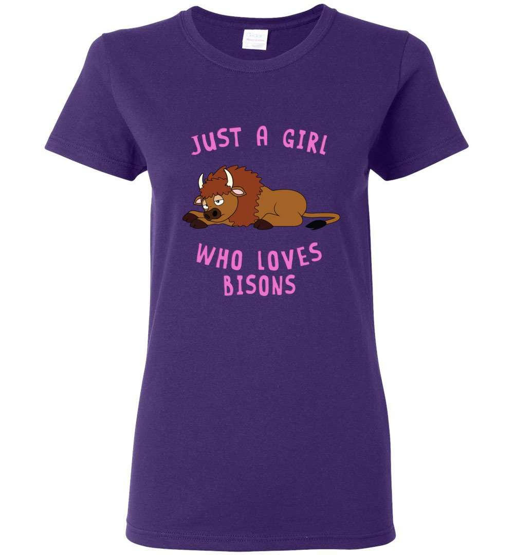 RobustCreative-Just a Girl Who Loves Bisons: Animal Spirit Women's T-Shirt