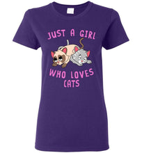 Load image into Gallery viewer, RobustCreative-Just a Girl Who Loves Cats: Animal Spirit Women&#39;s T-Shirt

