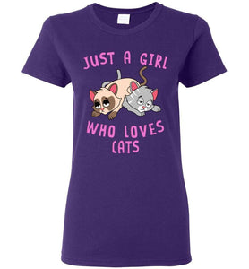 RobustCreative-Just a Girl Who Loves Cats: Animal Spirit Women's T-Shirt