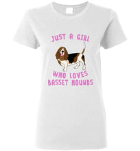 Load image into Gallery viewer, RobustCreative-Just a Girl Who Loves Basset Hounds Ladies Shirt ~ Animal Spirit for Dog Lover Woman
