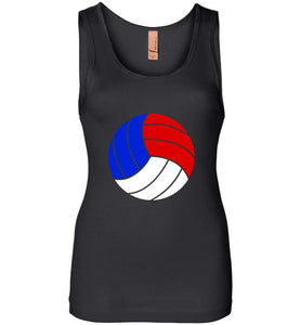 RobustCreative-Volleyball France Flag Womens Tank Top gift for Player Words Terms Vocabulary Black