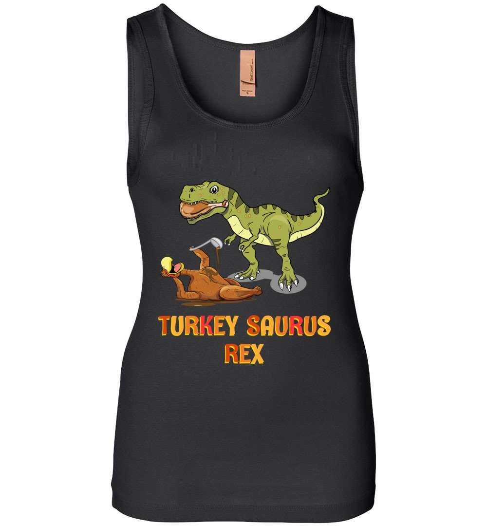 RobustCreative-Funny Thanksgiving Womens Tank Top T-Rex Dinosaur Turkey Turkeysauruks Rex Black