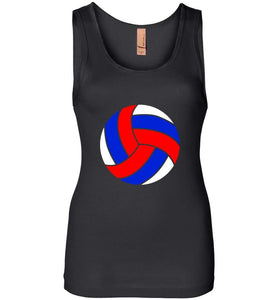 RobustCreative-Volleyball Russia Flag Womens Tank Top gift for Player Words Terms Vocabulary Black