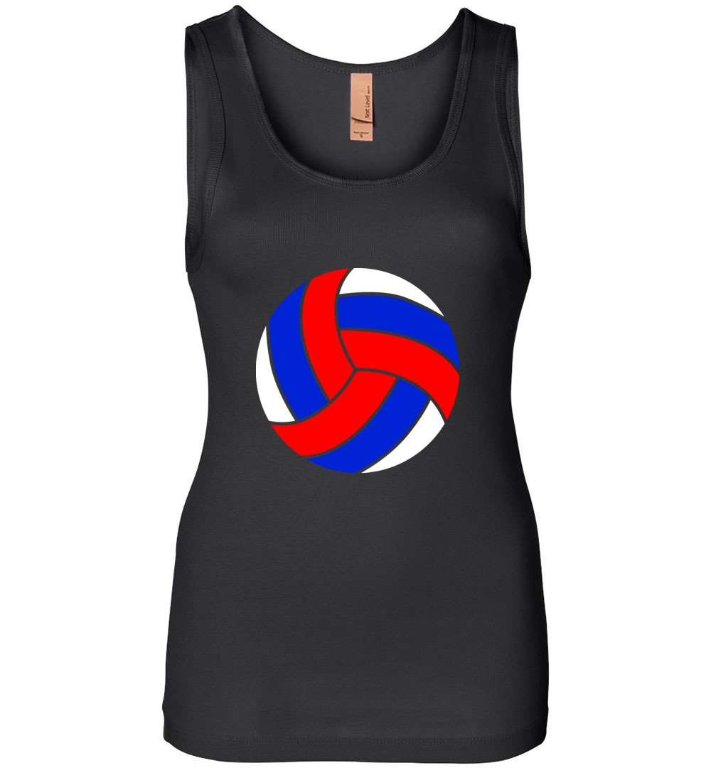RobustCreative-Volleyball Russia Flag Womens Tank Top gift for Player Words Terms Vocabulary Black
