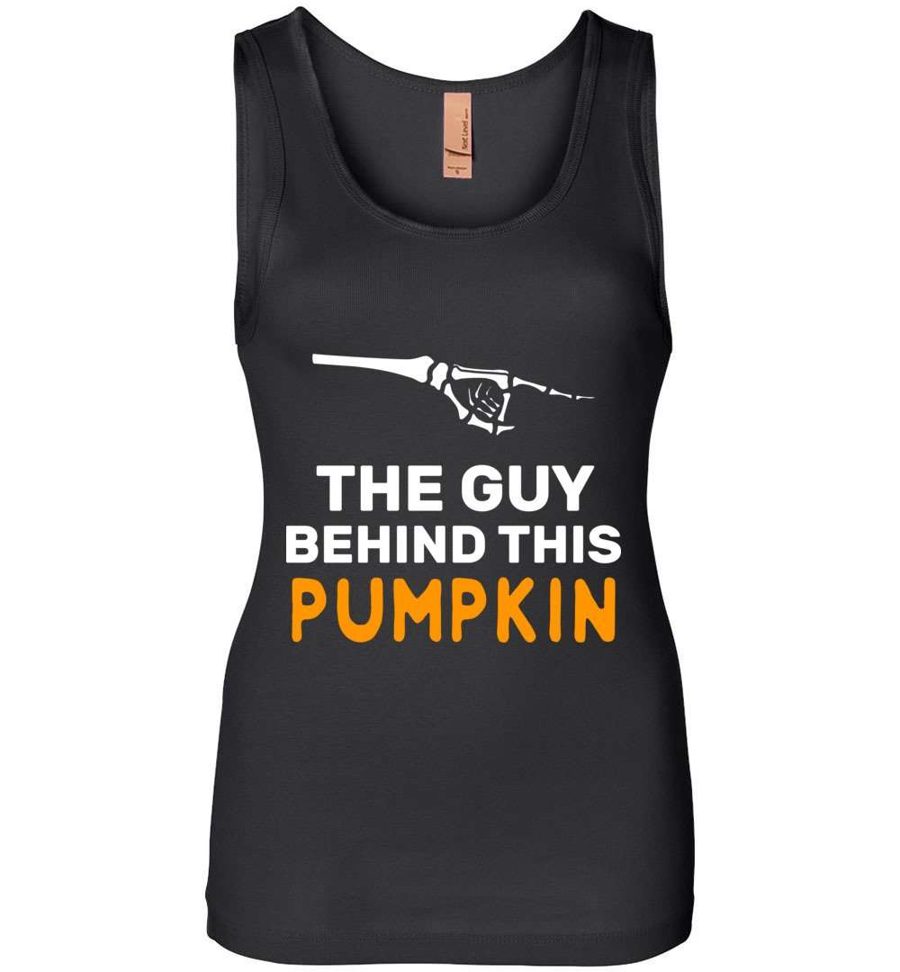RobustCreative-The Guy Behind The Pumpkin Halloween Mother Womens Tank Top mom of the baby comming Black