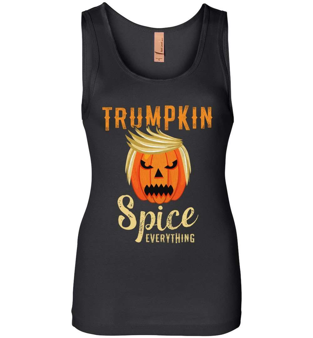 RobustCreative-Trumpkin Spice Everything Pumpkin Trump Halloween Party Womens Tank Top pumpkin with funny hair Black