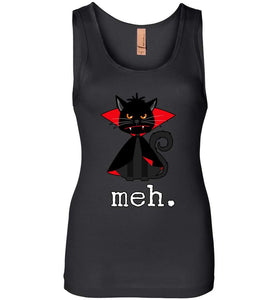 RobustCreative-Black Cat Meh Vampire Meowcula Vampurr Halloween Womens Tank Top Meow Hocus Pocus Black