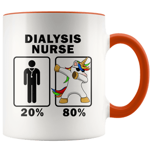 RobustCreative-Dialysis Nurse Dabbing Unicorn 80 20 Principle Graduation Gift Mens - 11oz Accent Mug Medical Personnel Gift Idea