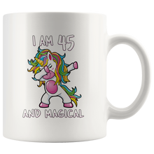Load image into Gallery viewer, RobustCreative-I am 45 &amp; Magical Unicorn birthday forty five Years Old White 11oz Mug Gift Idea
