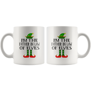 RobustCreative-Im The Father In Law of Elves Family Matching Elf Outfits PJ - 11oz White Mug Christmas group green pjs costume Gift Idea