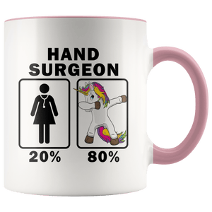 RobustCreative-Hand Surgeon Dabbing Unicorn 80 20 Principle Superhero Girl Womens - 11oz Accent Mug Medical Personnel Gift Idea