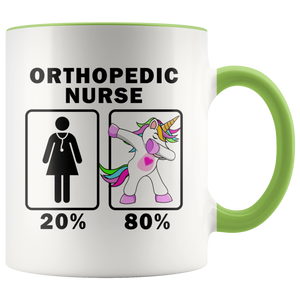 RobustCreative-Orthopedic Nurse Dabbing Unicorn 20 80 Principle Superhero Girl Womens - 11oz Accent Mug Medical Personnel Gift Idea