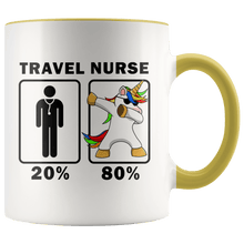 Load image into Gallery viewer, RobustCreative-Travel Nurse Dabbing Unicorn 80 20 Principle Graduation Gift Mens - 11oz Accent Mug Medical Personnel Gift Idea
