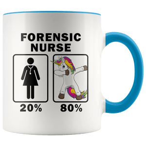 RobustCreative-Forensic Nurse Dabbing Unicorn 80 20 Principle Superhero Girl Womens - 11oz Accent Mug Medical Personnel Gift Idea