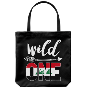 RobustCreative-Iraq Wild One Birthday Outfit 1 Iraqi Flag Tote Bag Gift Idea